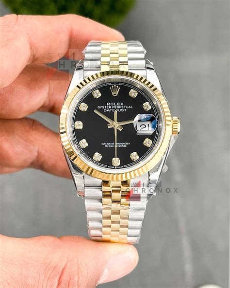 rolex datejust black dial two tone|Rolex Datejust black dial jubilee.